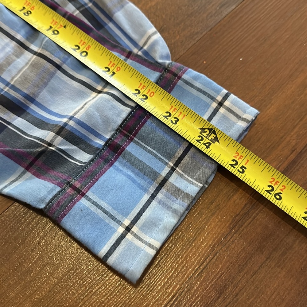 Saddlebred Blue White Purple Plaid Long Sleeve Button Down Mens Shirt XXL - Picture 12 of 13